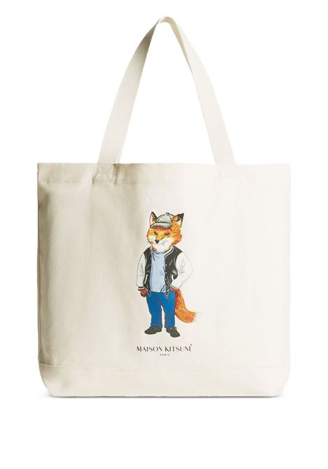 borsa tote dressed fox unisex navy MAISON KITSUNÉ | PM05107WW9042P700